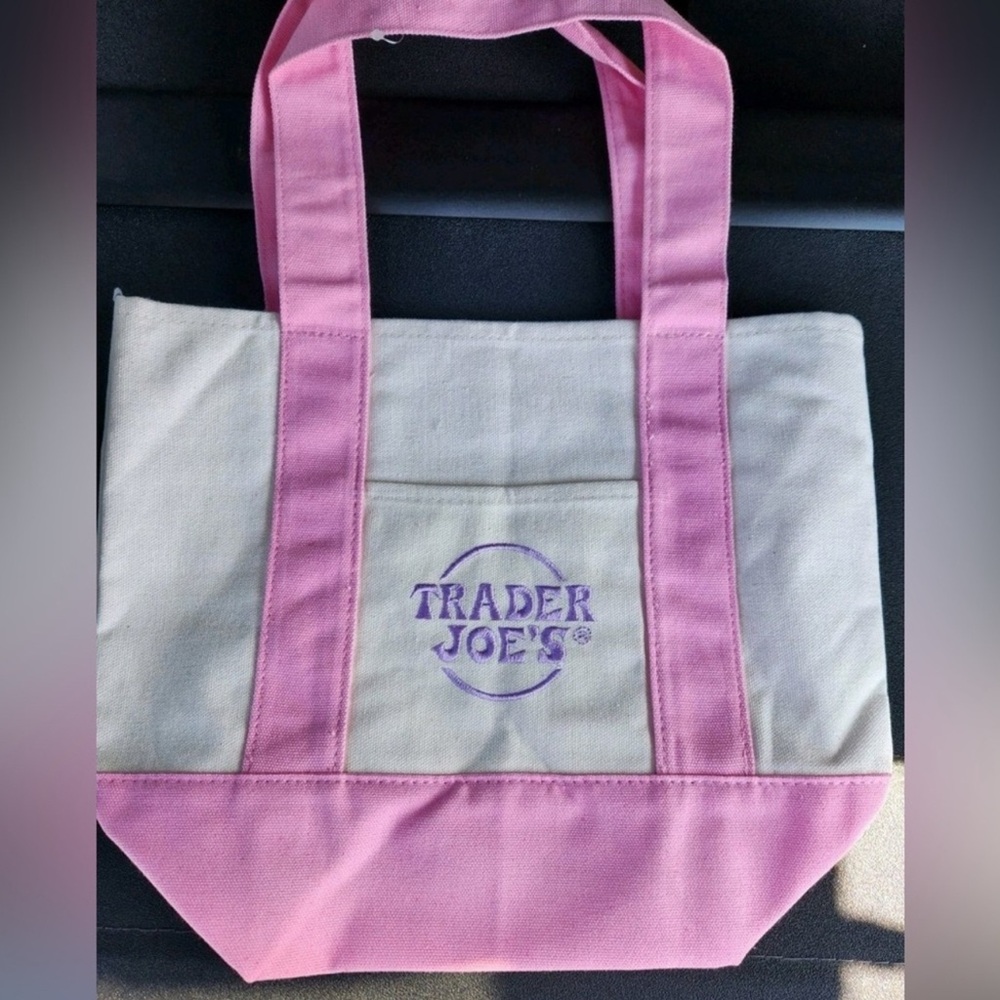 Trader Joe’s Mini Canvas Tote Bag - Pink 💕